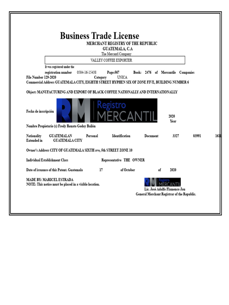 Business Trade License | PDF