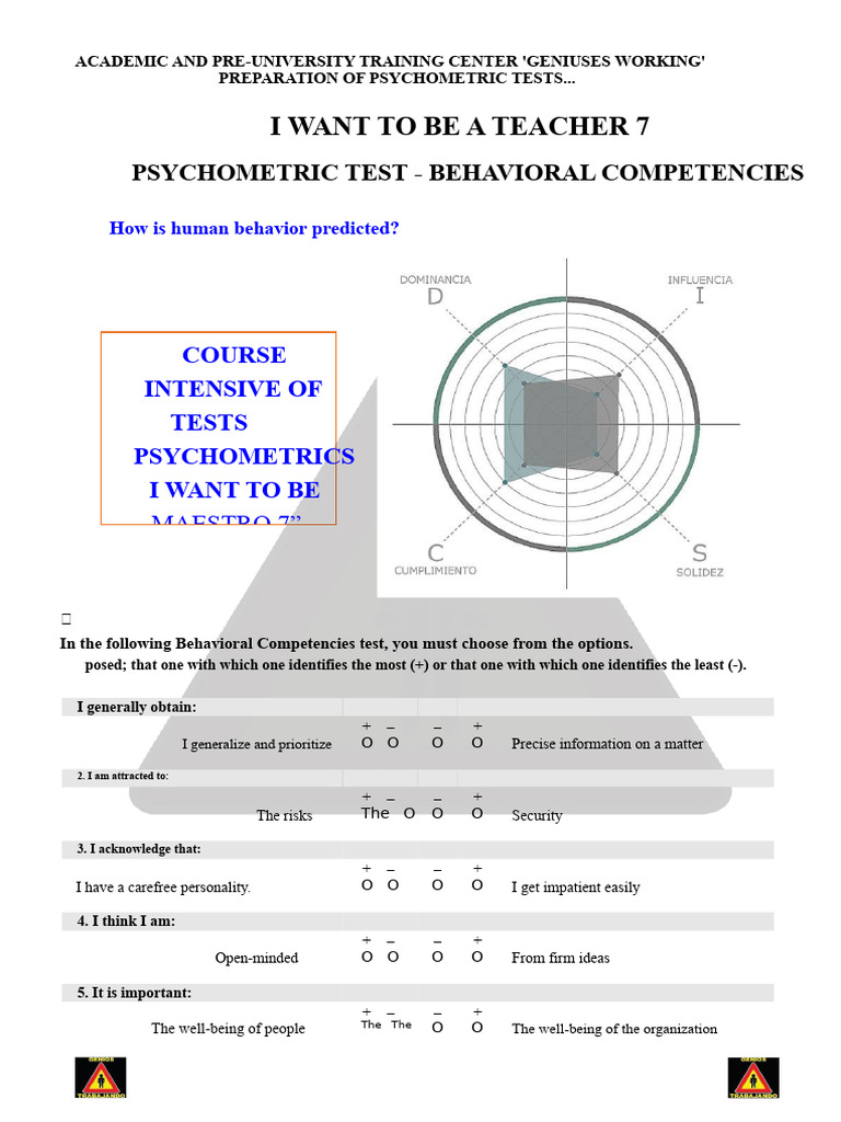 Psychometric Test for Future Teachers | PDF | Psychometrics | Well Being