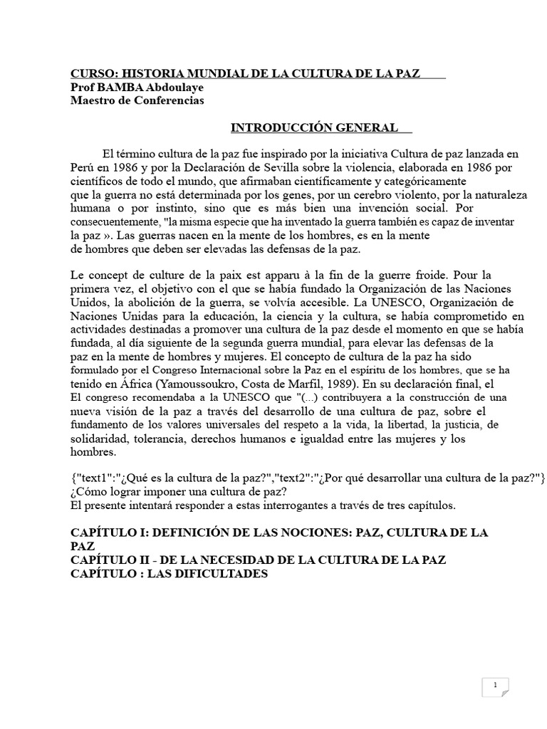 Curso Historia Cultura de La Paz 2022 | PDF | Paz | Violencia