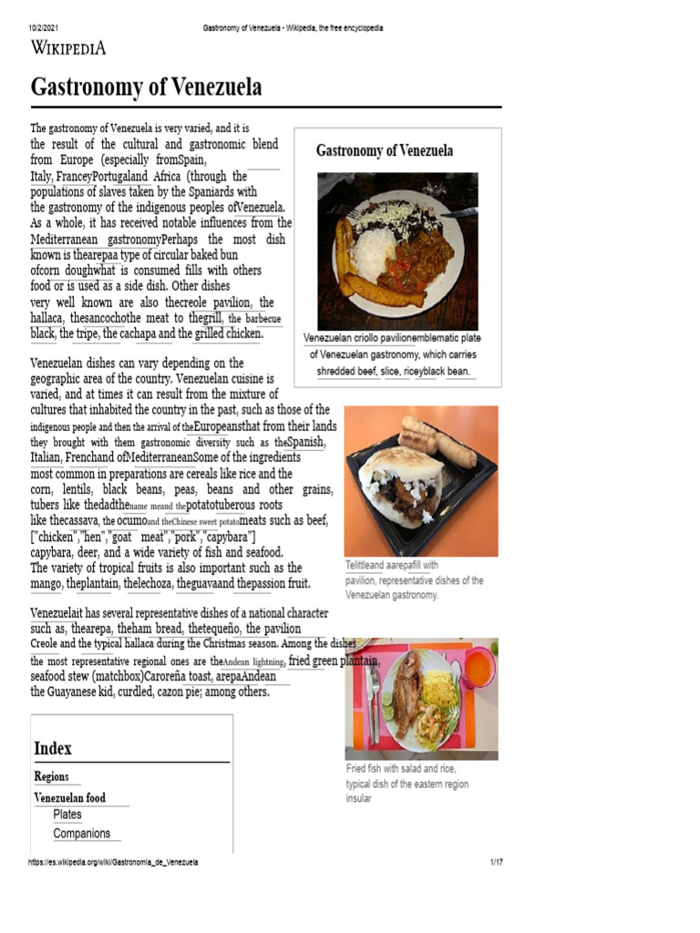 Gastronomy of Venezuela - Wikipedia, The Free Encyclopedia | PDF ...