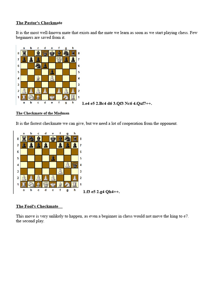 Chess The Pastor's Checkmate | PDF | Chess | Traditional Games