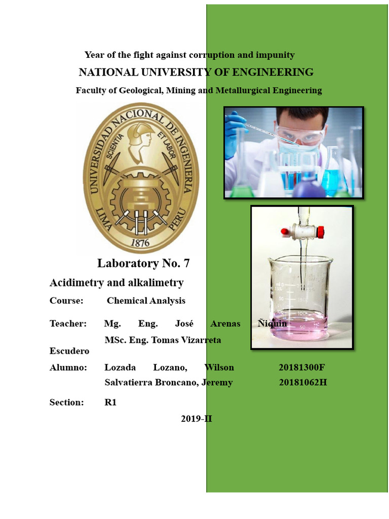 Lab 7 of Analysis | PDF | Titration | Chemistry