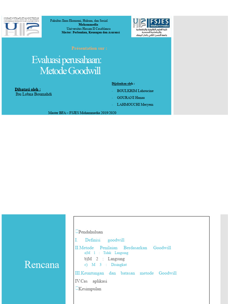Evaluasi Perusahaan dengan Metode Goodwill | PDF