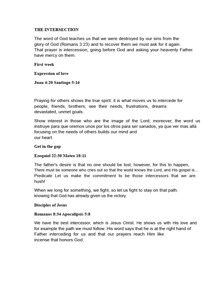 The Intersection | PDF | Intercession | Prayer