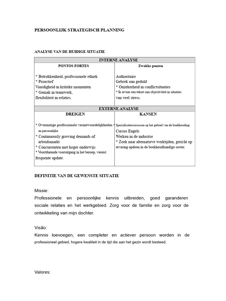 Persoonlijk Strategisch Plannen | PDF