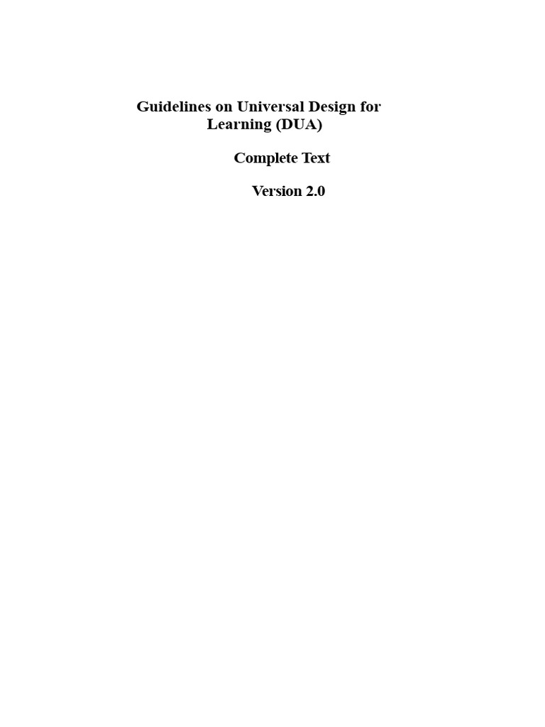 Universal Design for Learning Guidelines | PDF | Curriculum | Semantics