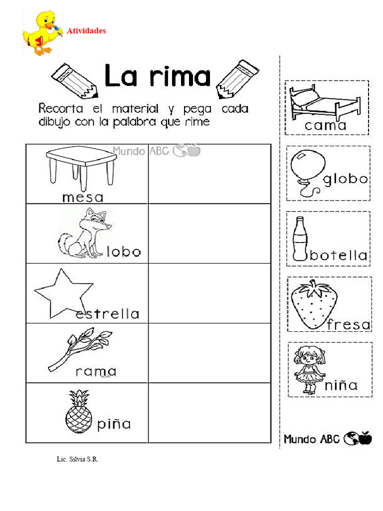Atividades de Rimas para Crianças | PDF