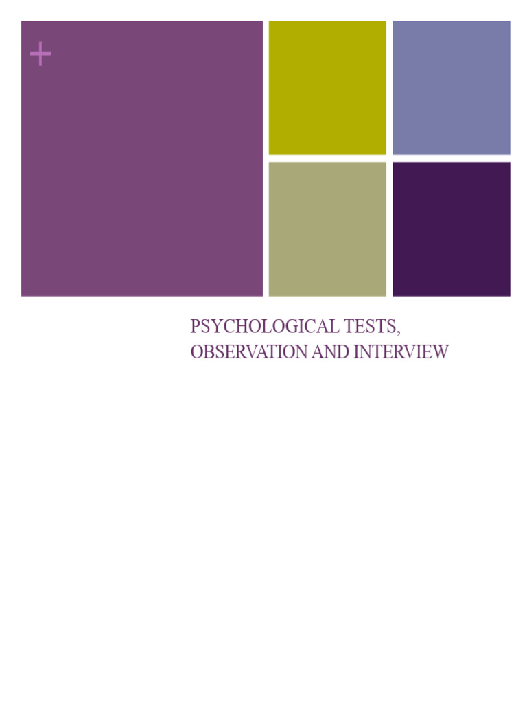 Psychological Tests and Assessment Methods | PDF | Psychology ...