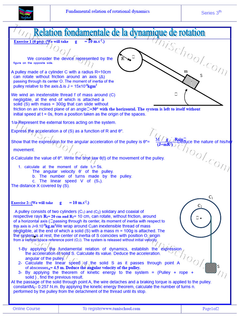 11 - RFD - Pulley Rotation | PDF | Rotation Around A Fixed Axis | Physics