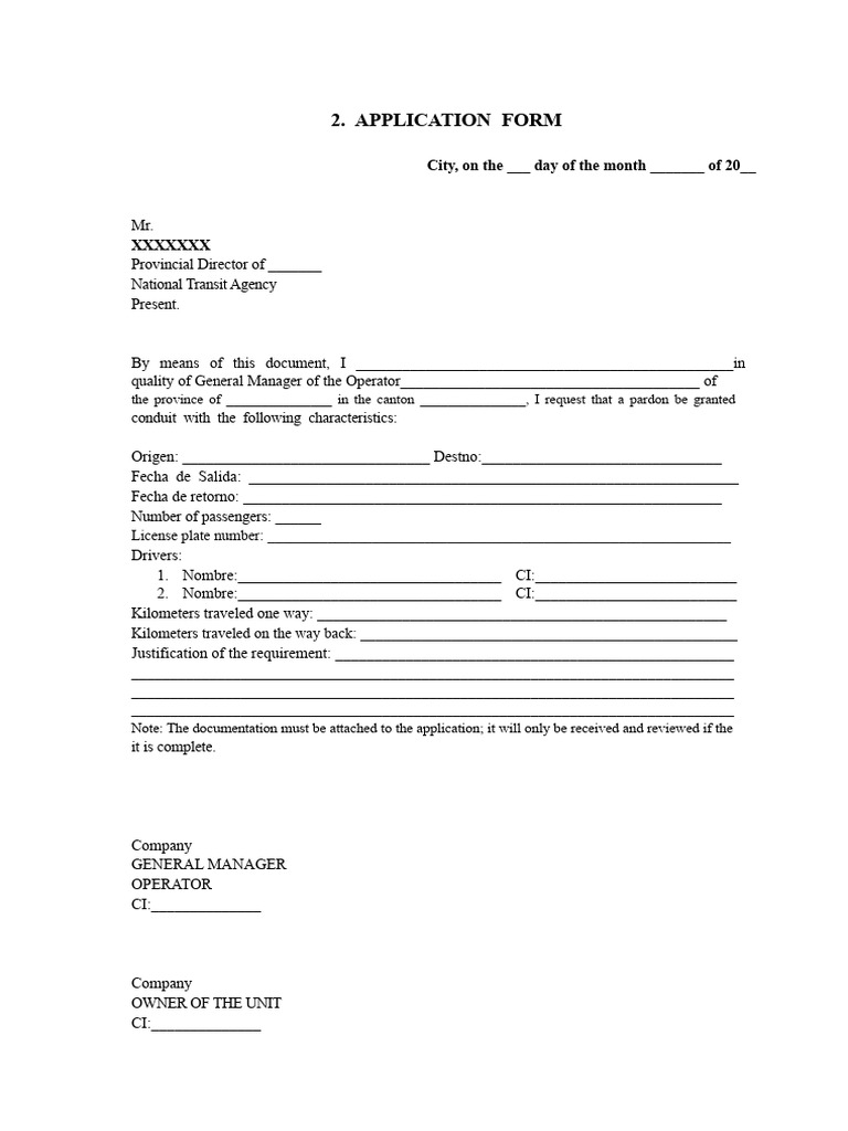 Transit Agency Pardon Application Form | PDF