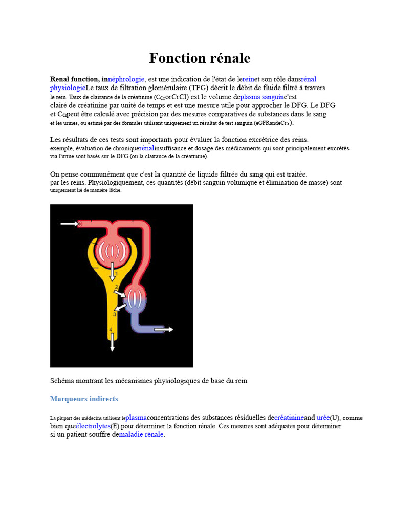 Évaluation de la fonction rénale et DFG | PDF | Créatinine ...