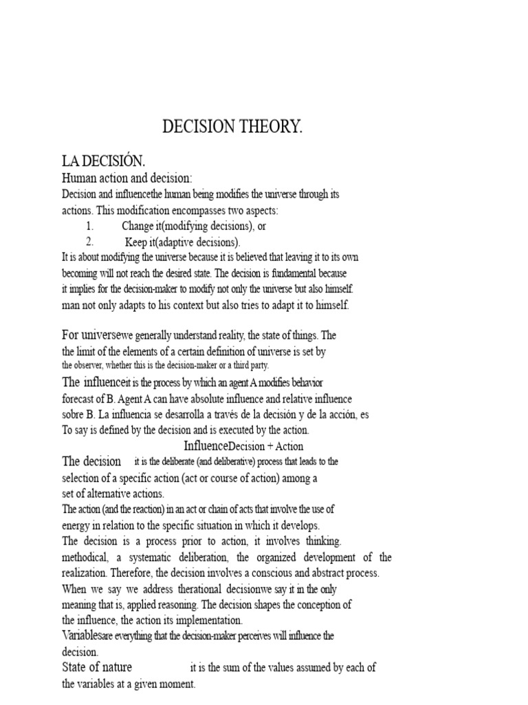 Understanding Decision Theory Dynamics | PDF | Decision Making ...
