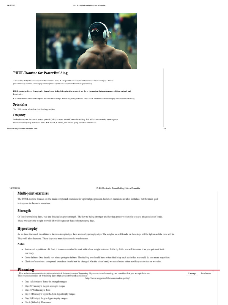 PHUL PowerBuilding Workout Guide | PDF | Strength Training | Muscle ...