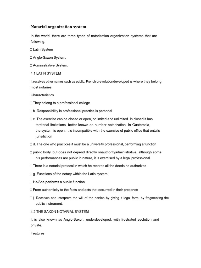 Types of Notarial Systems Explained | PDF | Notary Public | Common Law
