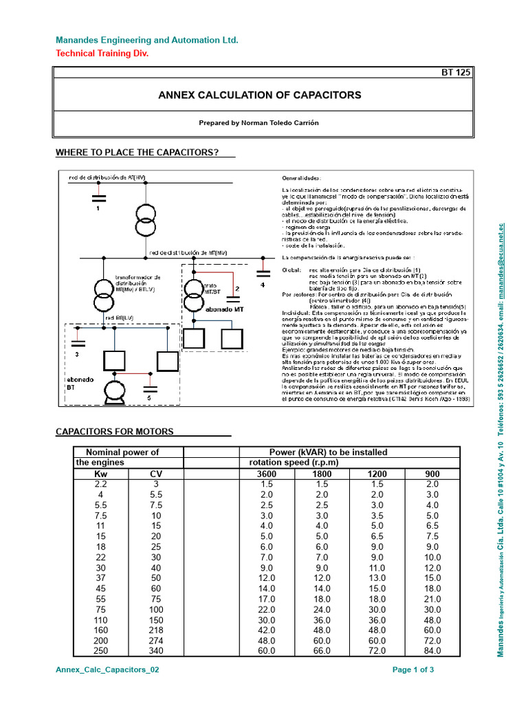 Calculation of Capacitor Banks | PDF | Ac Power | Electronic Engineering
