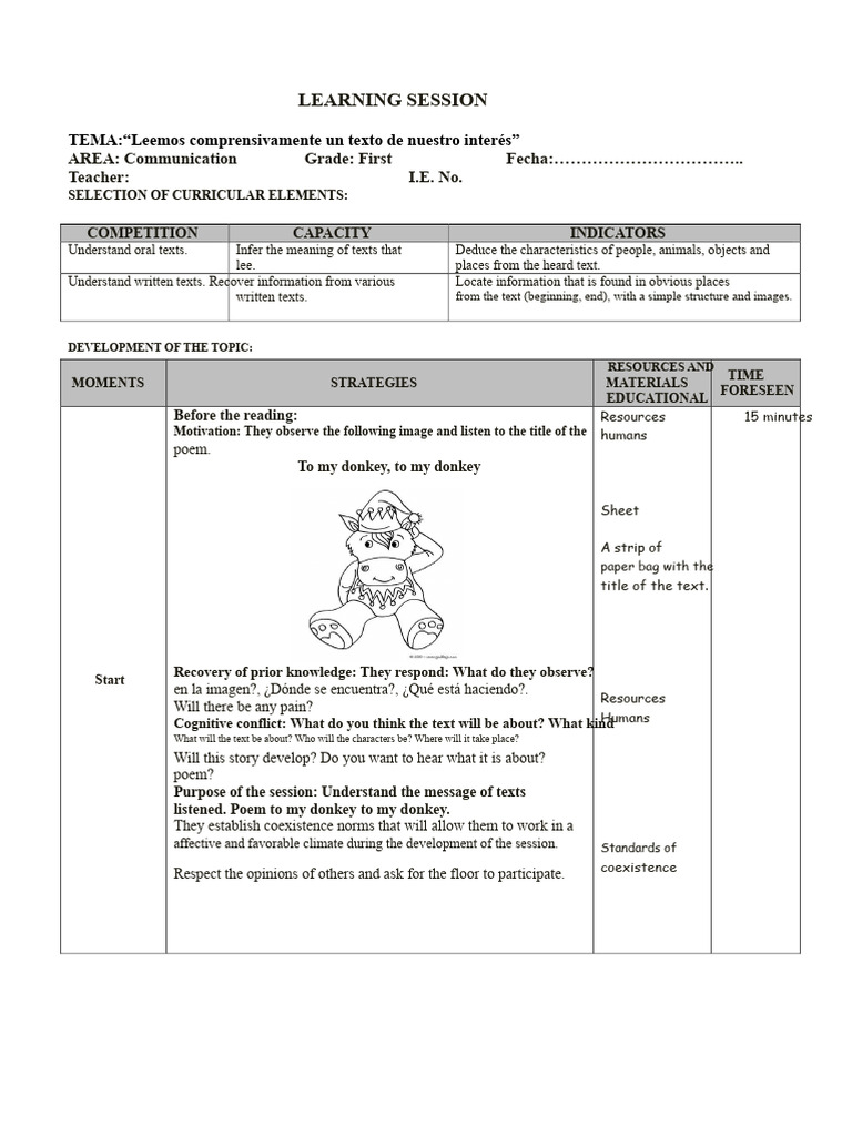 First Grade Reading Comprehension Lesson | PDF | Reading Comprehension ...