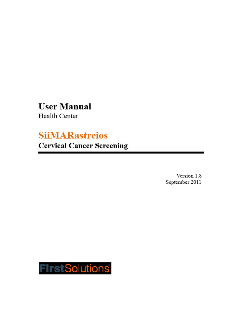 SiiMA Cervical Cancer Screening Manual | PDF | Button (Computing ...