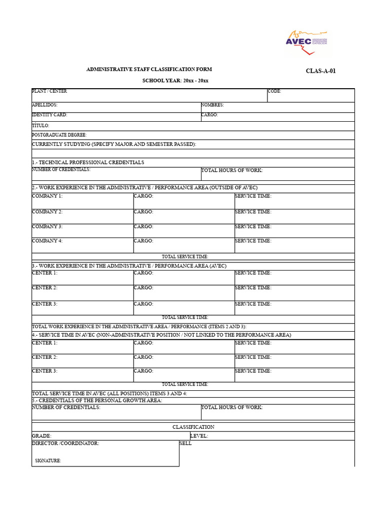 Form A-01 Administrative Personnel | PDF