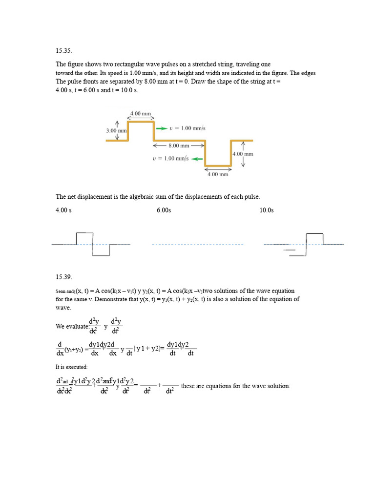 Physical Exercises | PDF | Waves | Wavelength