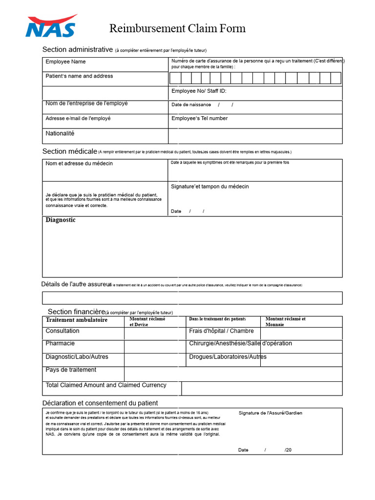 Formulaire de demande de remboursement | PDF | Assurance | Médecine