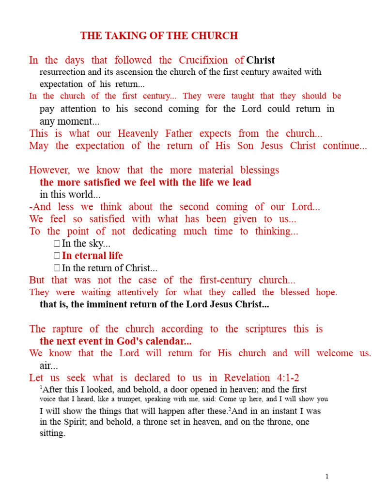 Understanding the Rapture of the Church | PDF | Rapture | Jesus
