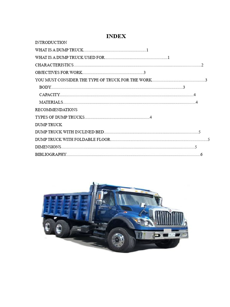 Dump Truck | PDF | Truck | Cargo