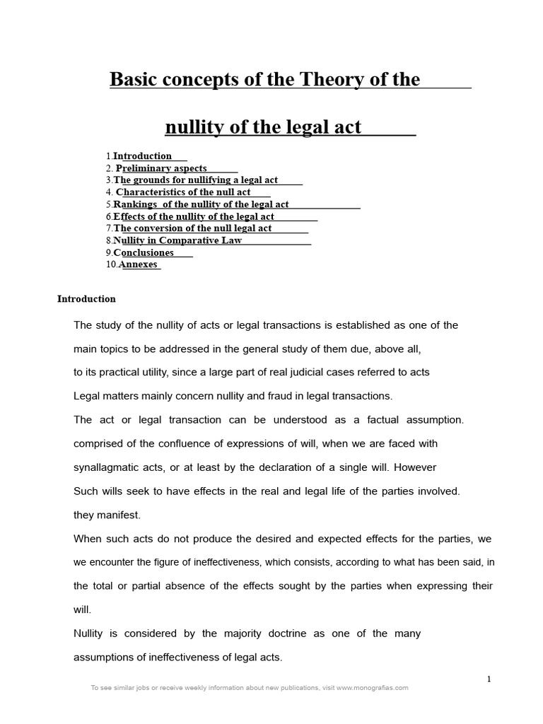 Understanding Legal Act Nullity Concepts | PDF | Annulment | Justice