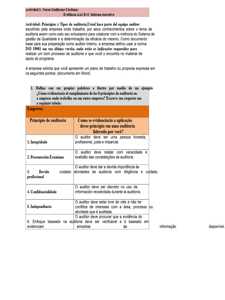 Princípios e Tipos de Auditoria ISO 19001 | PDF | Contabilidade ...
