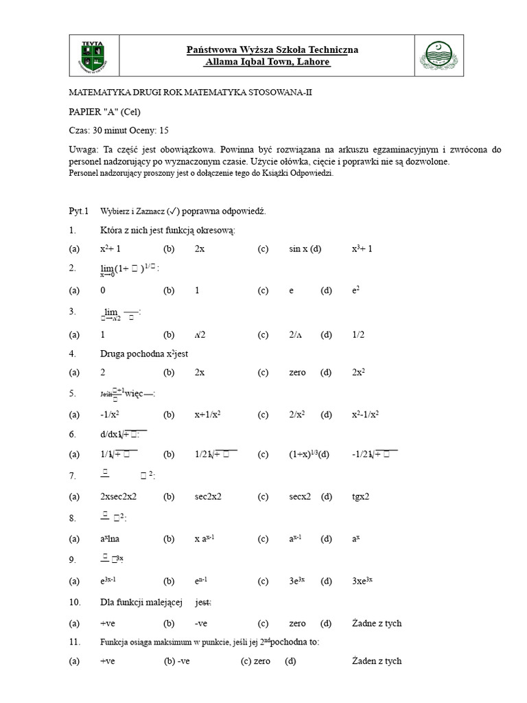 Math-233 Cel Drugiego Roku | PDF