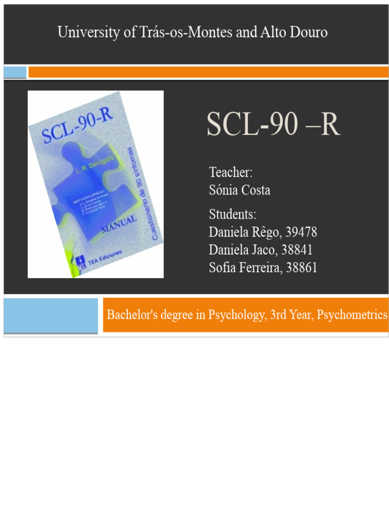 SCL 90 | PDF | Psychology | Behavioural Sciences