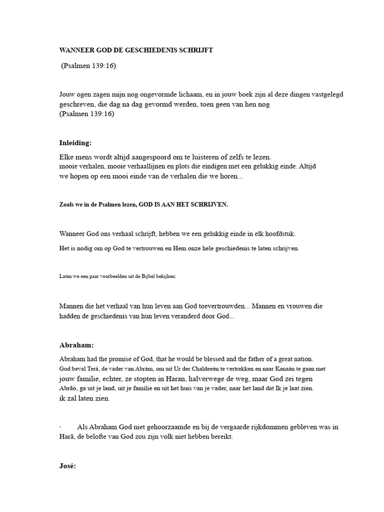 God Schrijft Jouw Verhaal. | PDF