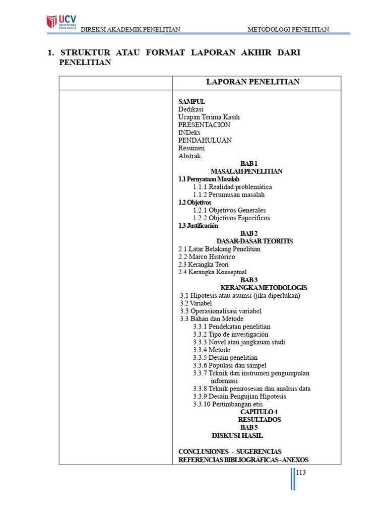 Panduan Format Laporan Penelitian | PDF