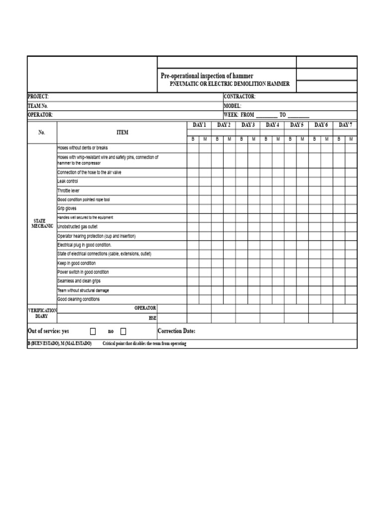 374973595-Preoperational-Pneumatic-or-Electric-Hammer-Demolisher.xlsx | PDF