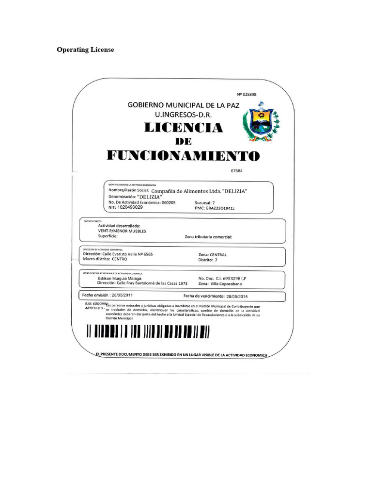 Operating License | PDF