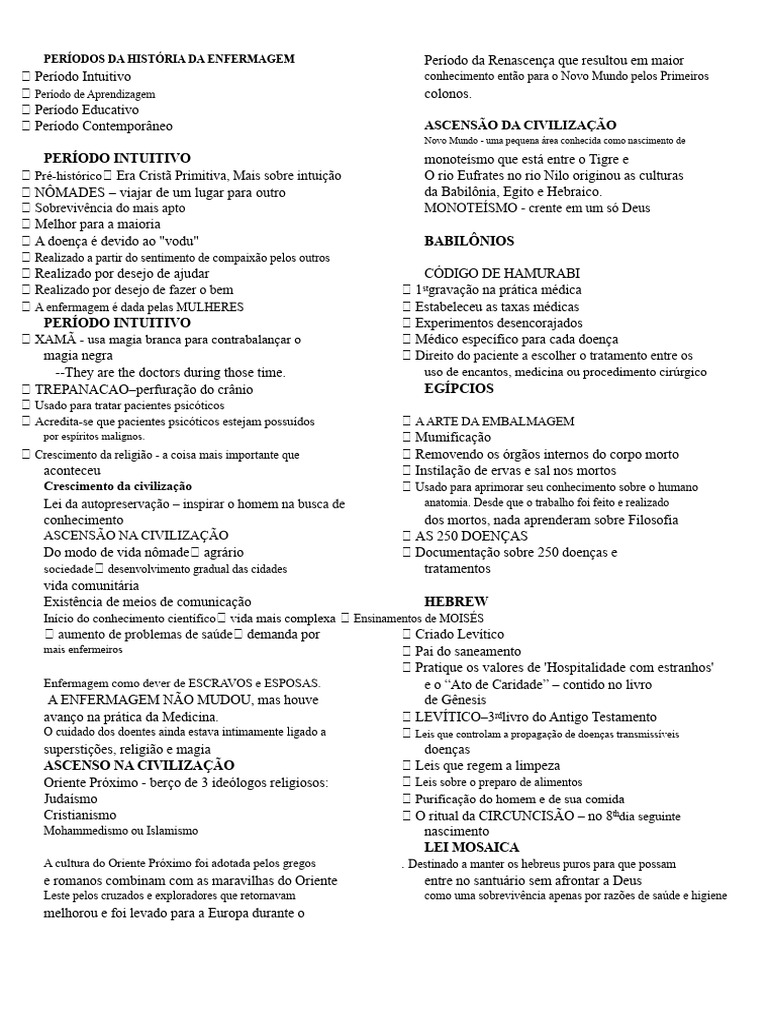História da Enfermagem em Períodos | PDF | Enfermagem | Florence ...