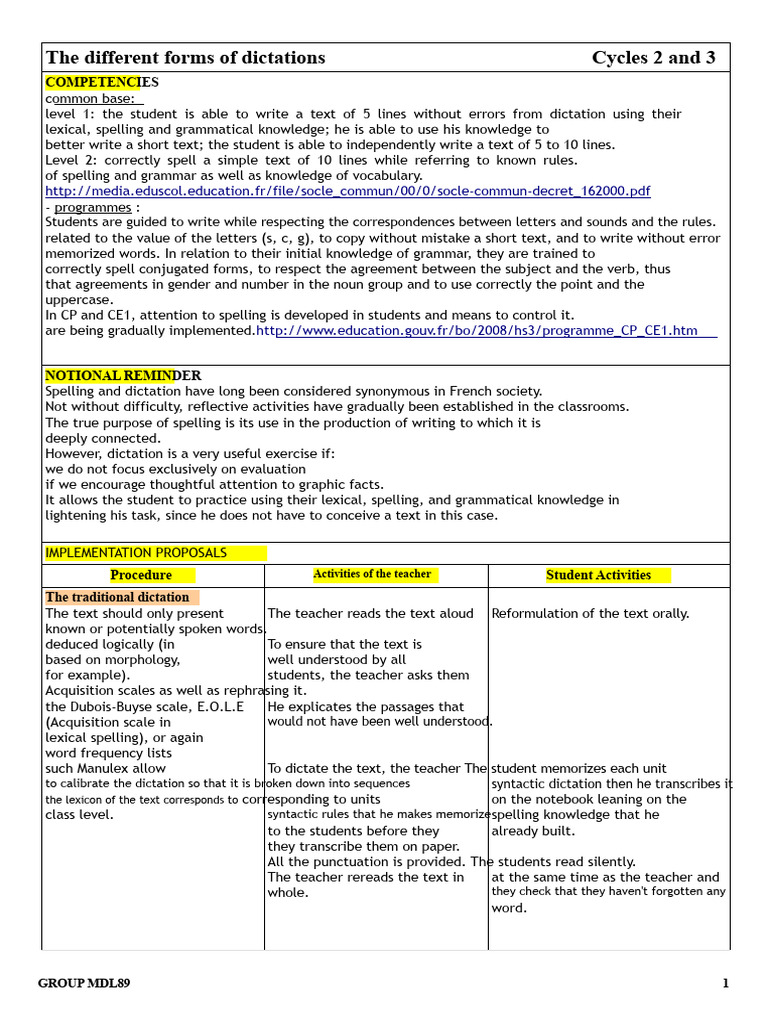 Exploring Dictation Methods in Education | PDF | Lexicon | Word