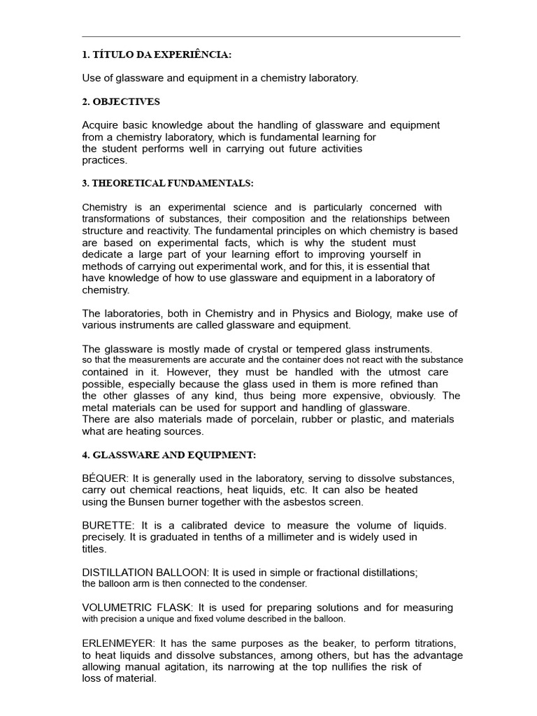 Chemistry Lab Glassware Guide | PDF | Chemistry