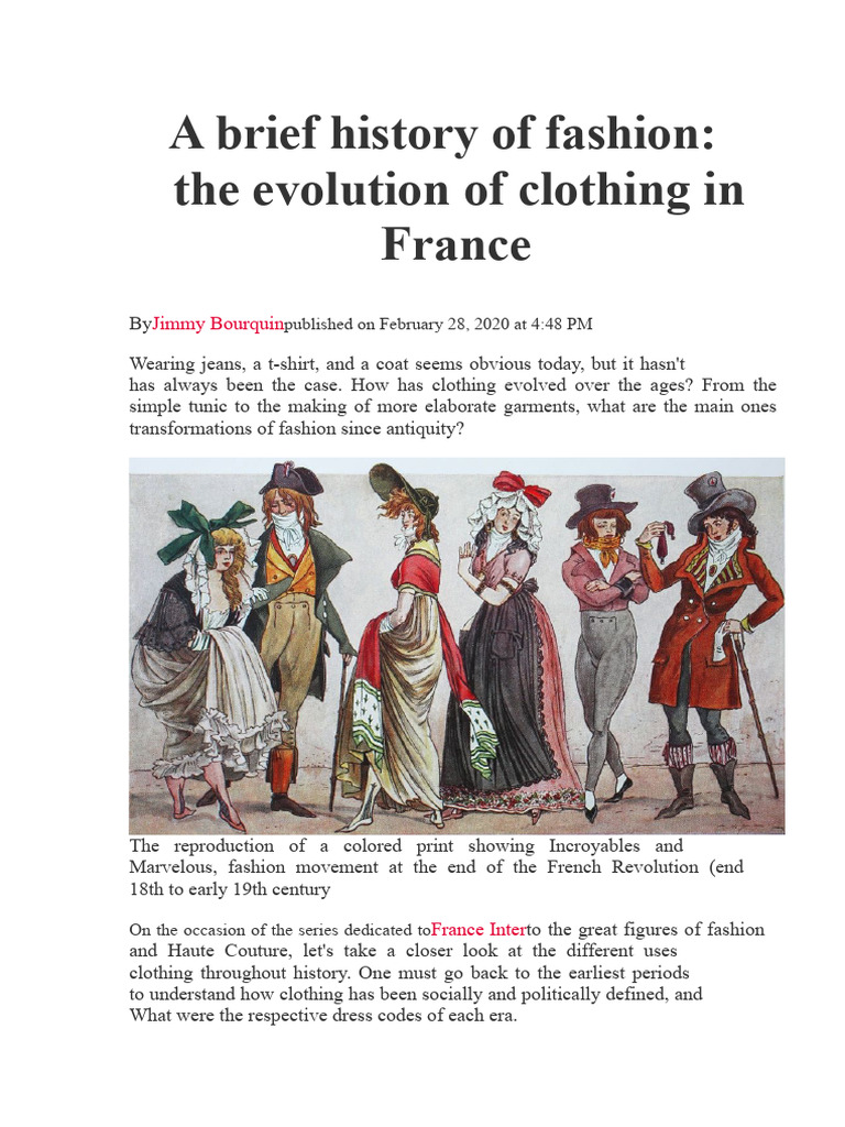 A Brief History of Fashion | PDF | Fashion | Clothing