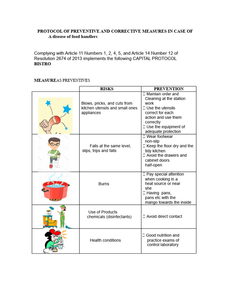 Protocol in Case of Preventive and Corrective Measures in The Event of ...