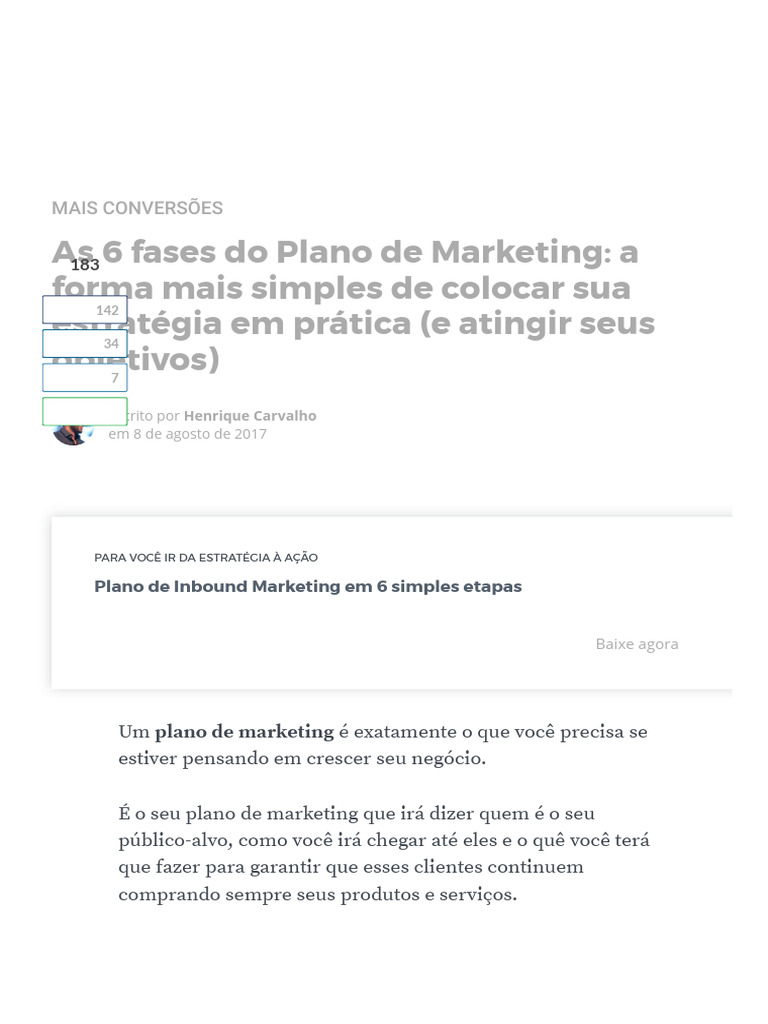 As 6 Fases Do Plano de Marketing - Da Estratégia À Ação | PDF ...