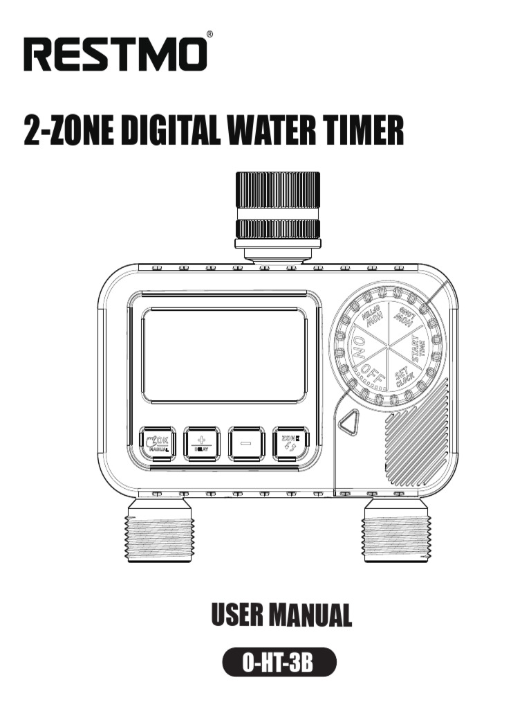 2-Zone Digital Water Timer Manual | PDF | Tap (Valve) | Timer