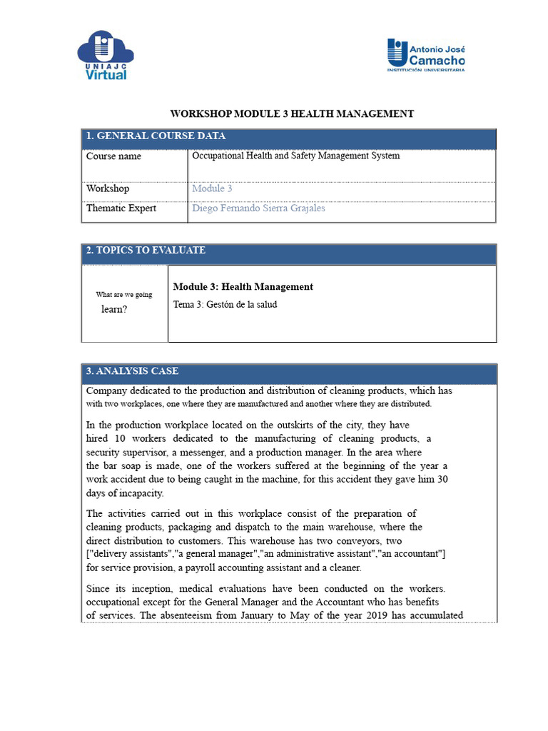 Workshop Module 3 Meeting 5 | PDF | Occupational Safety And Health | Safety