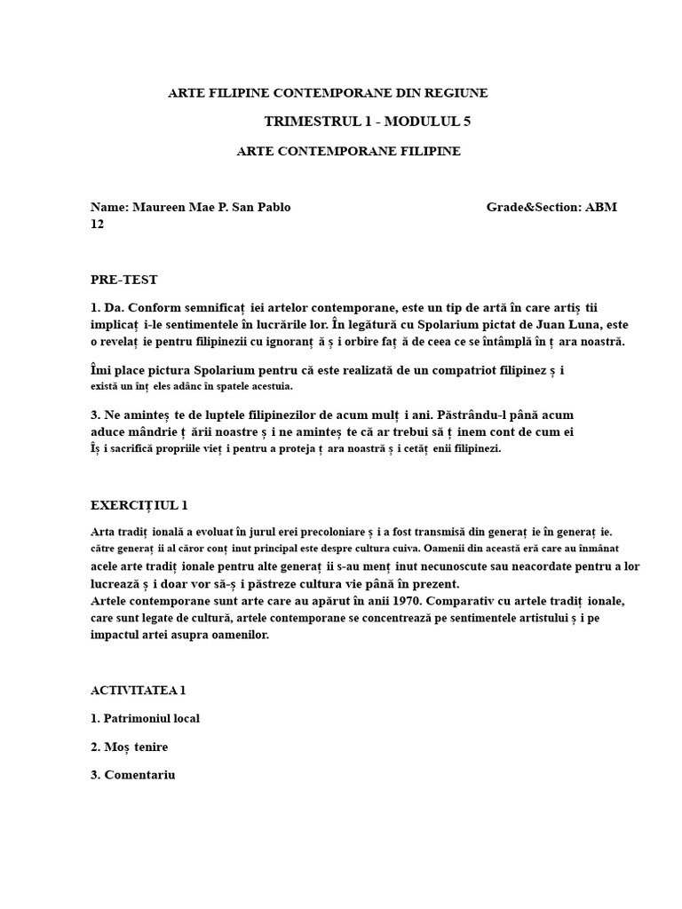 Arte - Modulul 5 | PDF