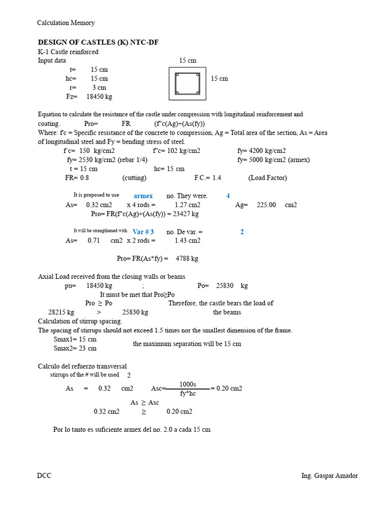Castle Design Load Calculation Guide | PDF | Materials | Materials Science