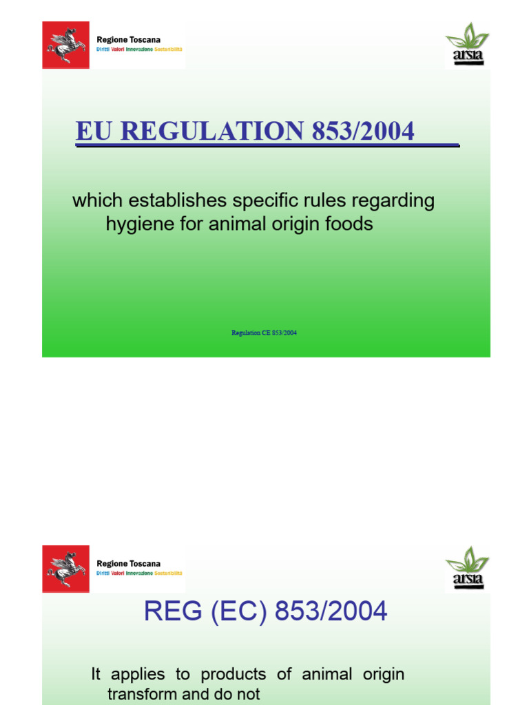 EU Regulation 853/2004 on Food Hygiene | PDF | Animal Slaughter ...