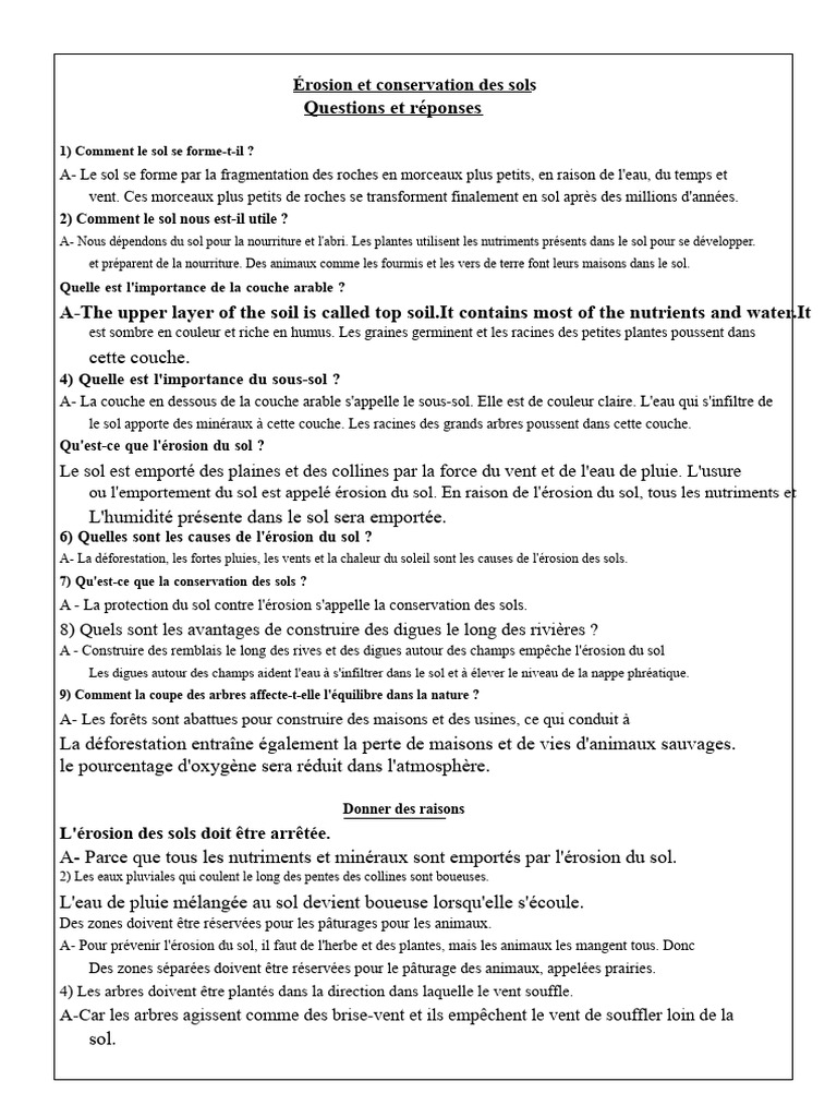 Érosion et conservation des sols expliquées | PDF | Sol (pédologie) | Digue