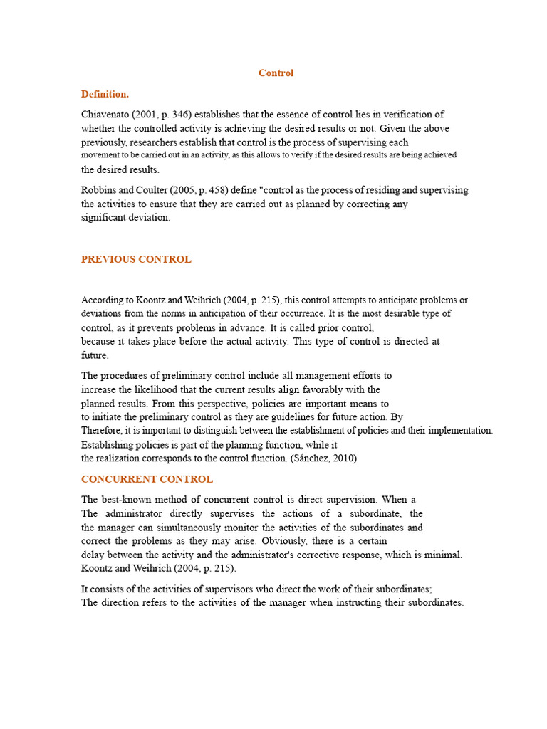 Understanding Control Methods in Management | PDF