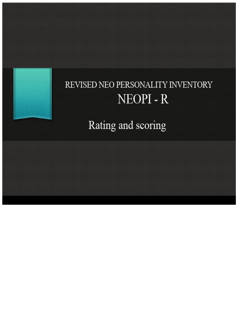 NEO Personality Inventory Scoring Guide | PDF