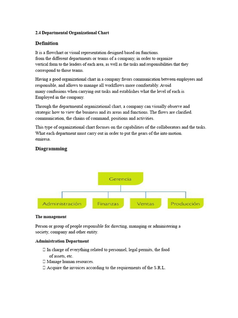 Departmental Organizational Chart Overview | PDF