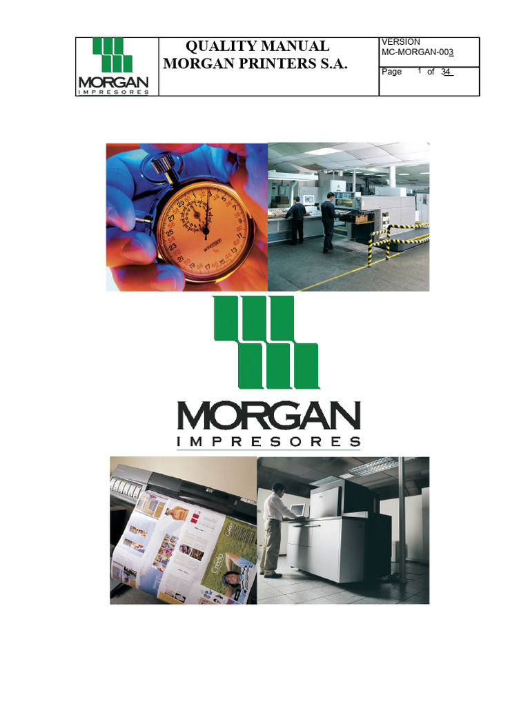 Morgan Printers Quality Manual Overview | PDF | Quality Management ...